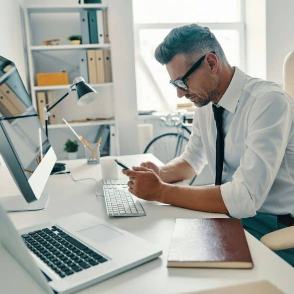 A man busy with his work