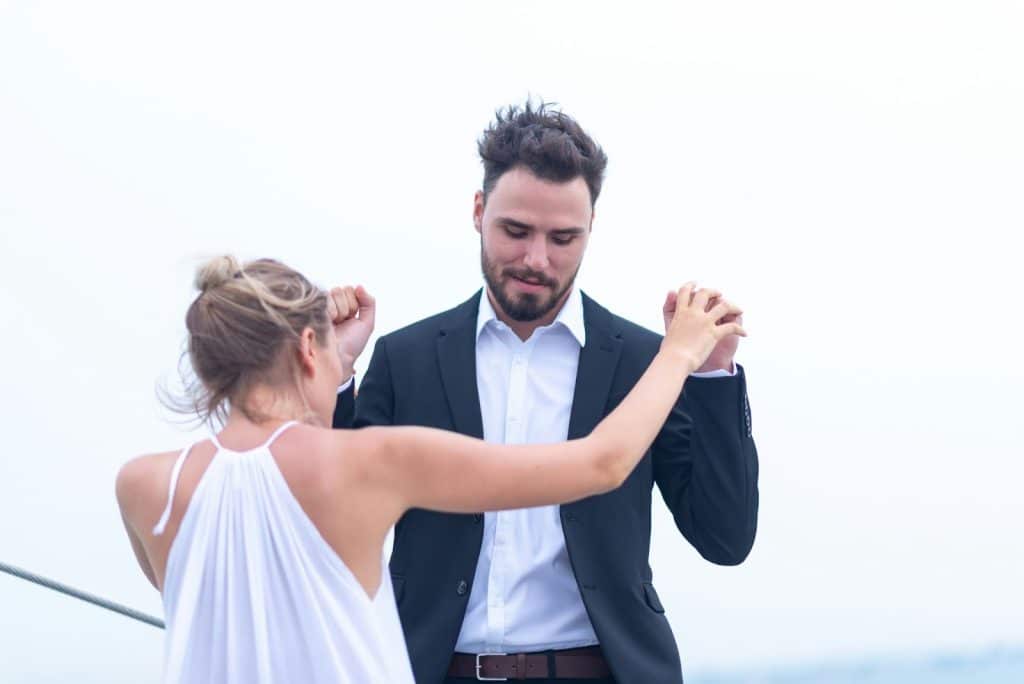 A man and woman dancing