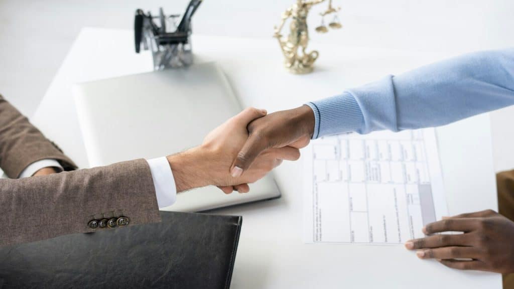 Two people shaking hands