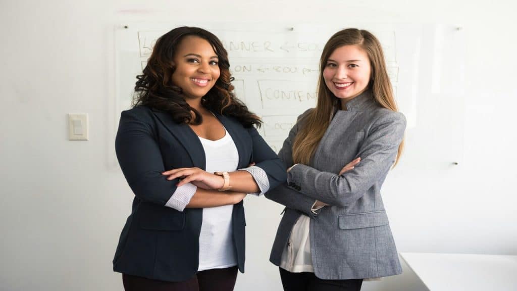 Women in suits at work