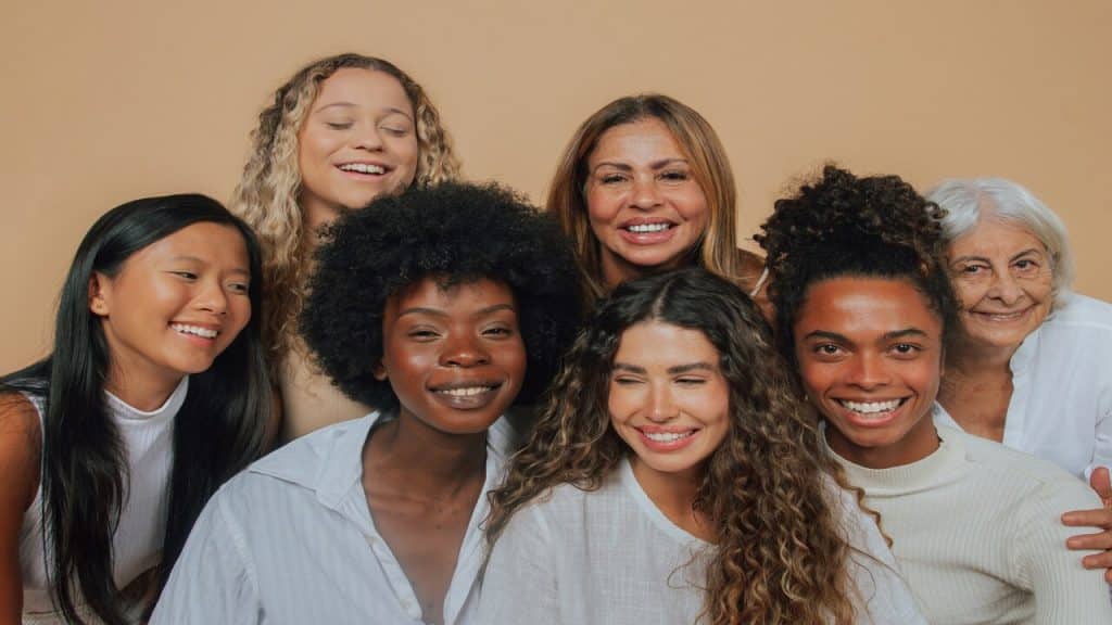 Female friends at a photo shoot