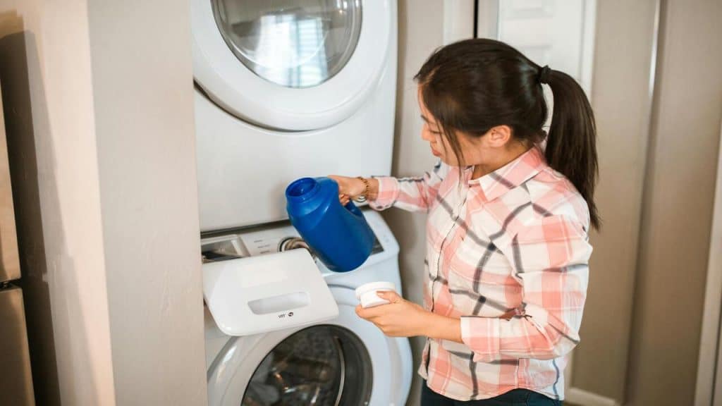 A woman doing the laundry 