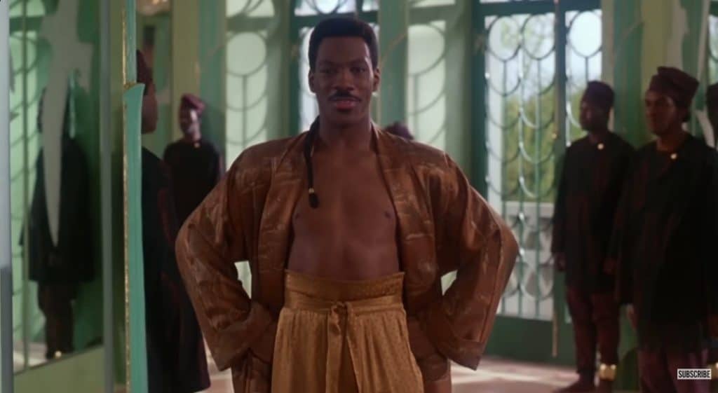 A picture of eddie murphy in the movie.