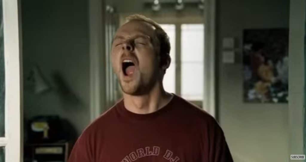 A man yawning.