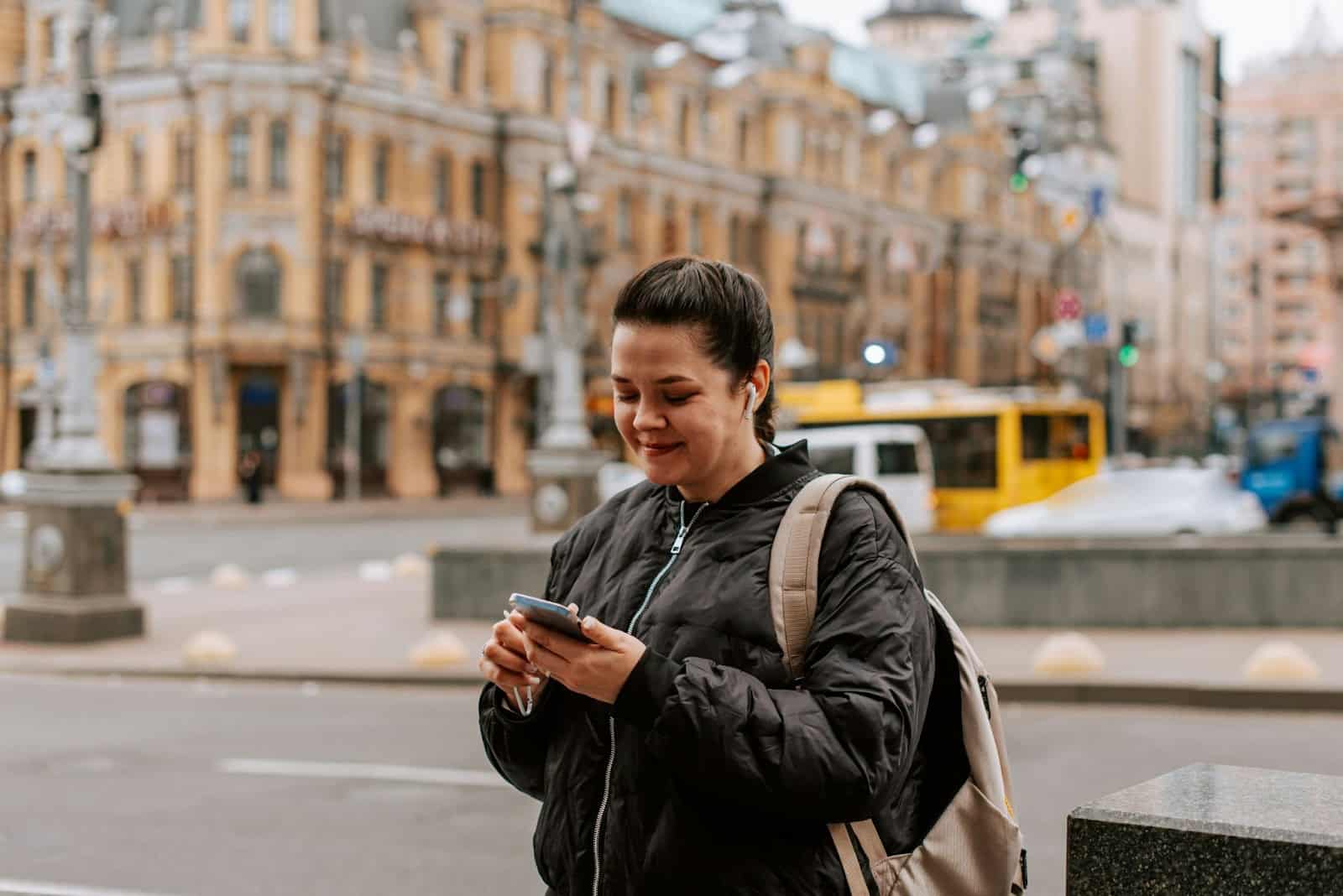 A woman receiving a message.