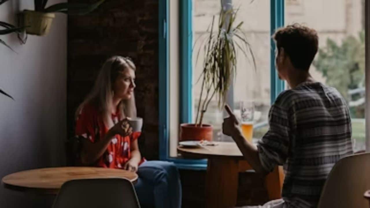 Woman stops fighting with her partner and chooses to have peaceful relationship.