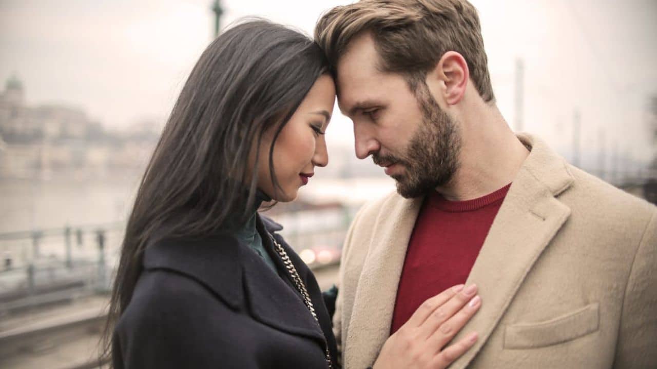 Couple reconnecting from hurt showing sincere acknowledgement.