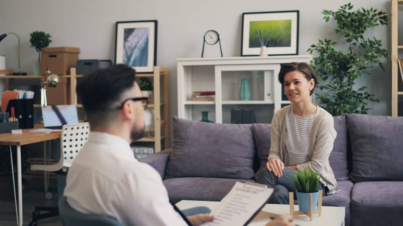 Woman communicating openly and sincerely with a partner.