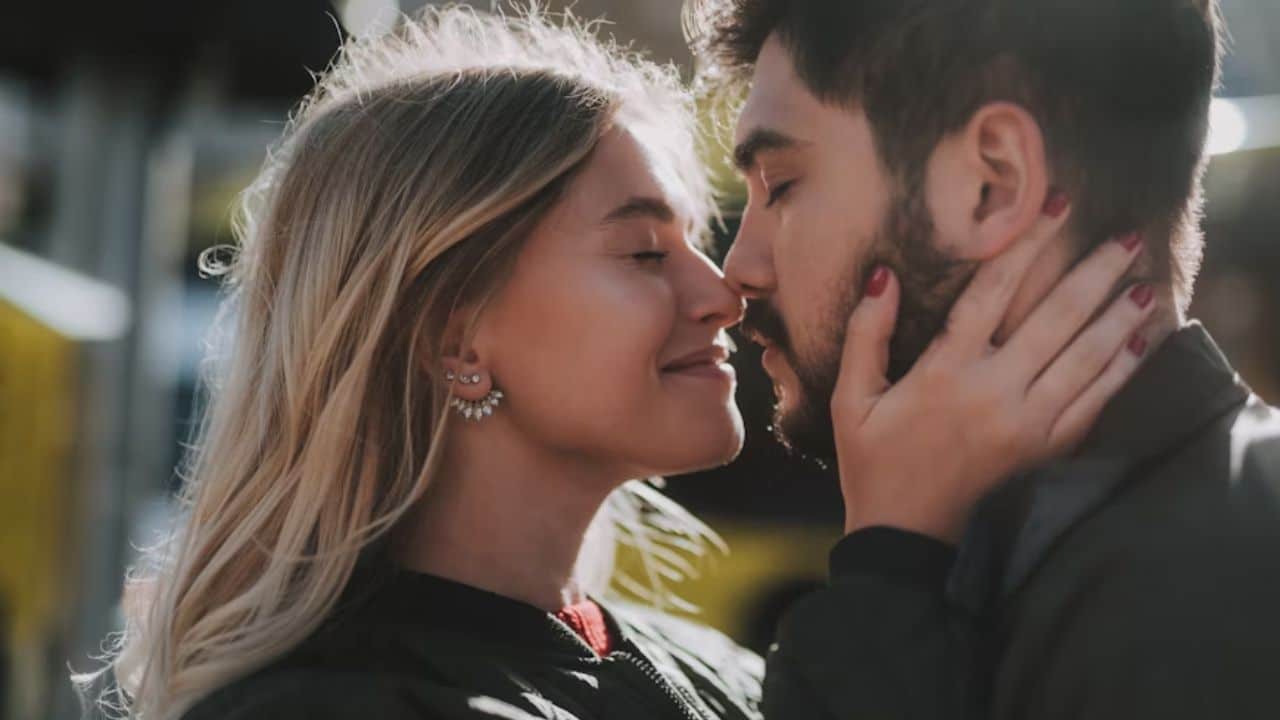 Man showing authentic affection in both public and private settings.