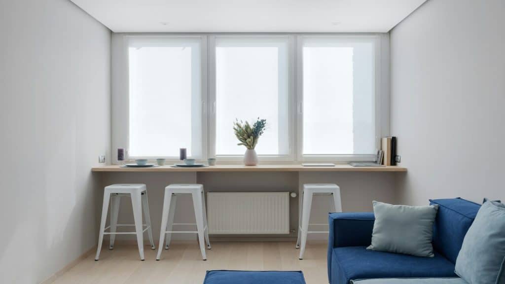 A minimalist living room.