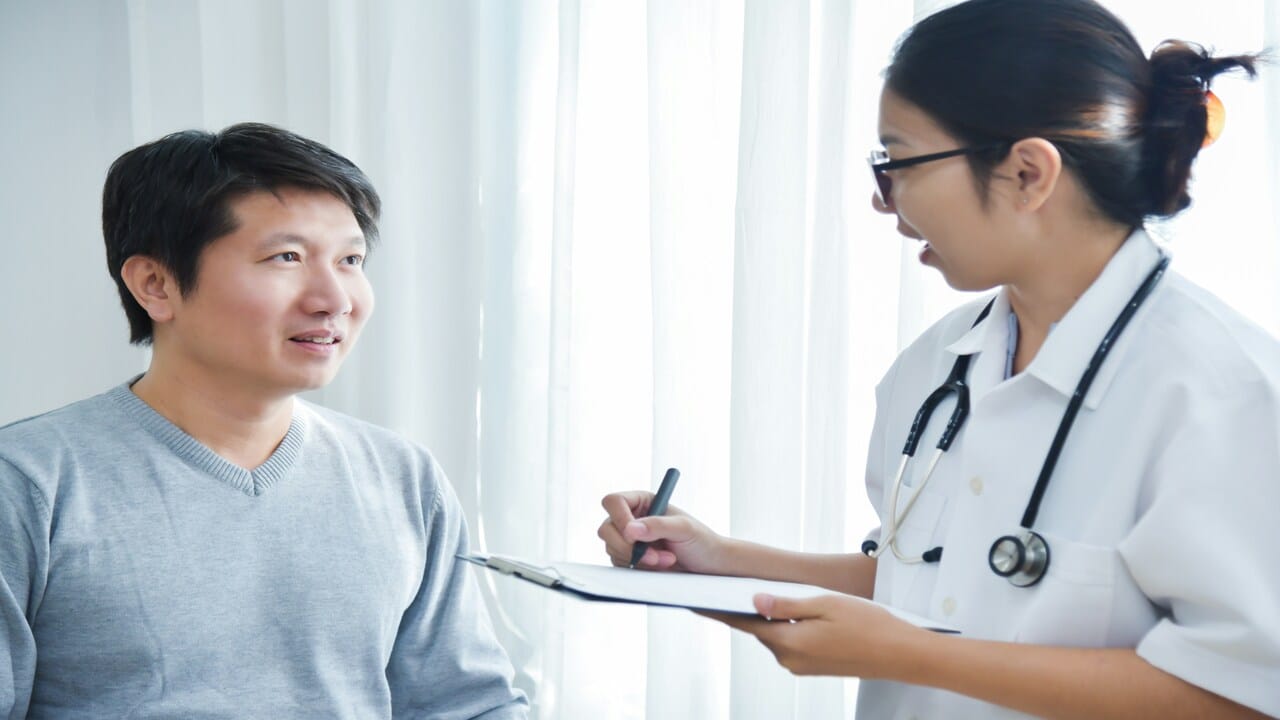 A man during a medical checkup.
