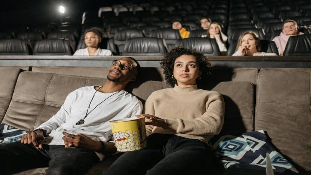 A couple on a movie date