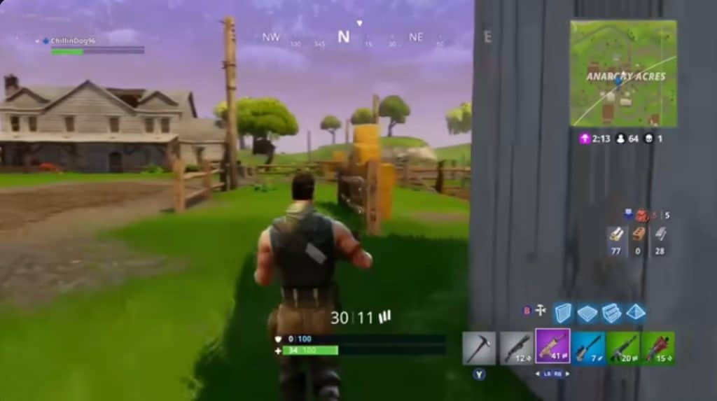 A picture of a fortnite game