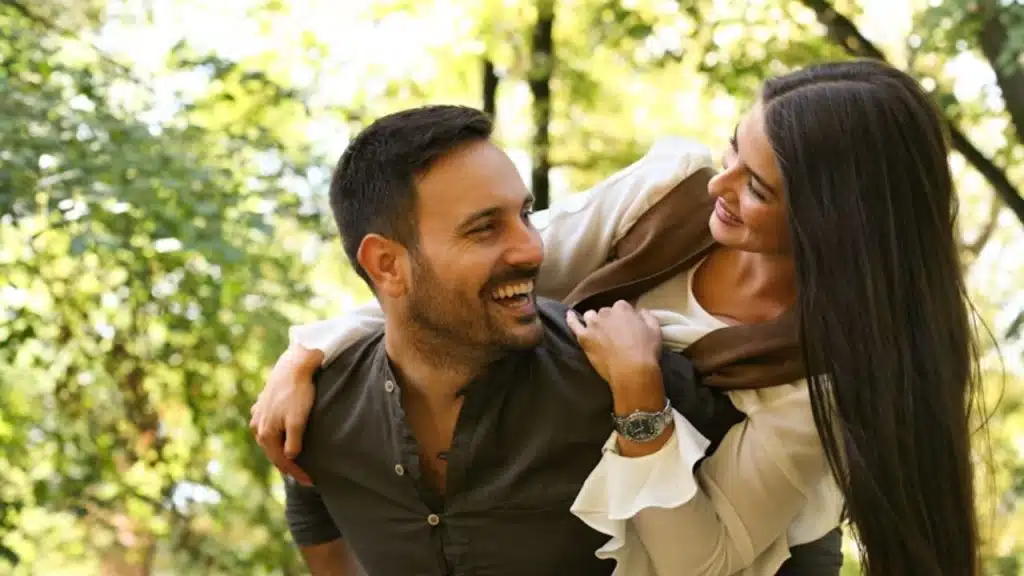 Man bringing calmness to his partner and environment.