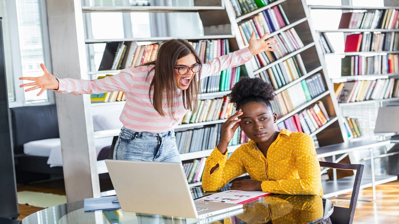 A woman being bullied at work.