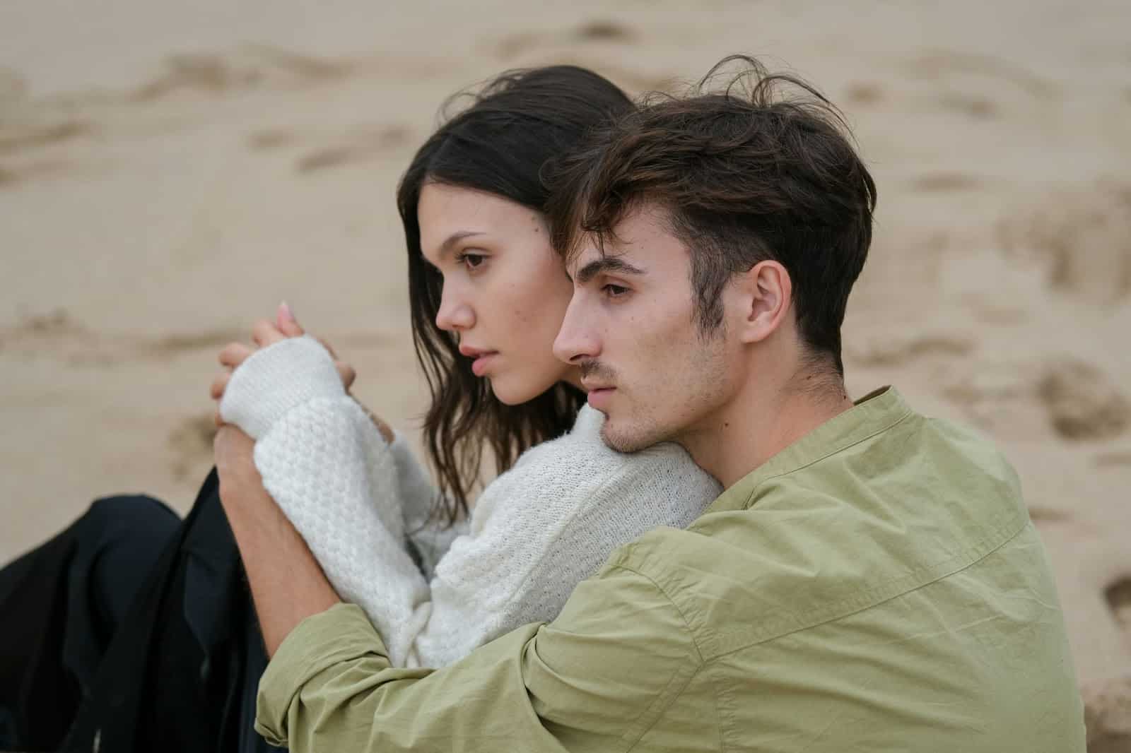 A man and woman at the beach.
