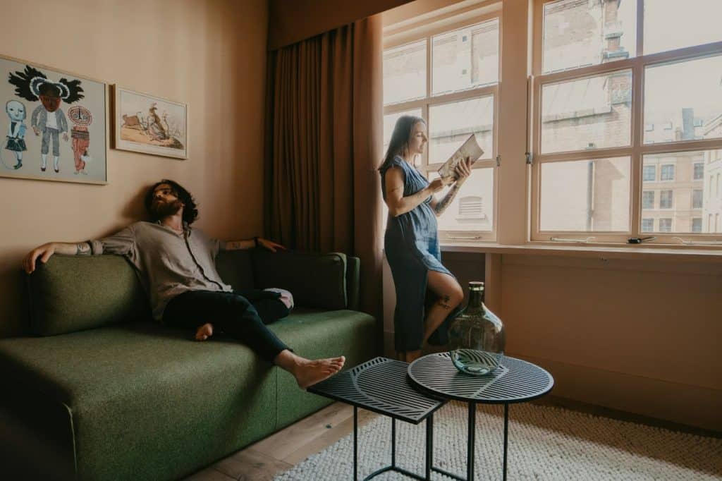 A man and woman being calm together.