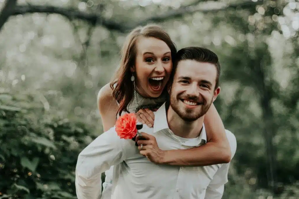 A man and woman happy together