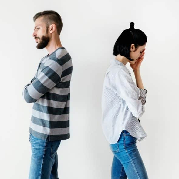 A man and woman having conflict