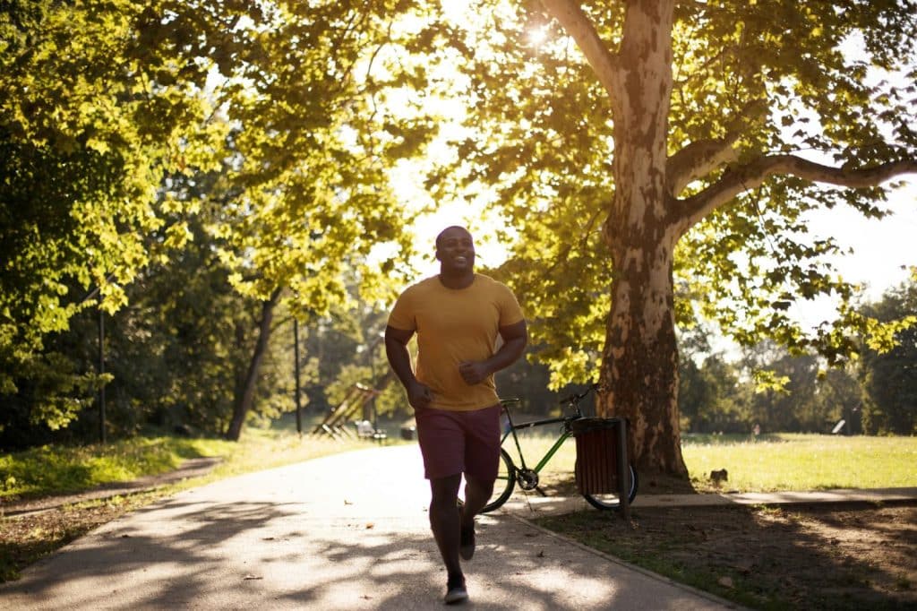 A man jogging during morning