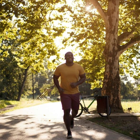 A man jogging during morning