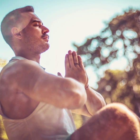 A man doing meditation