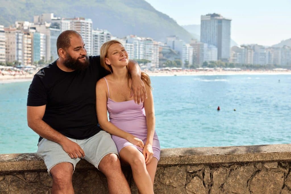 A man and woman happy together