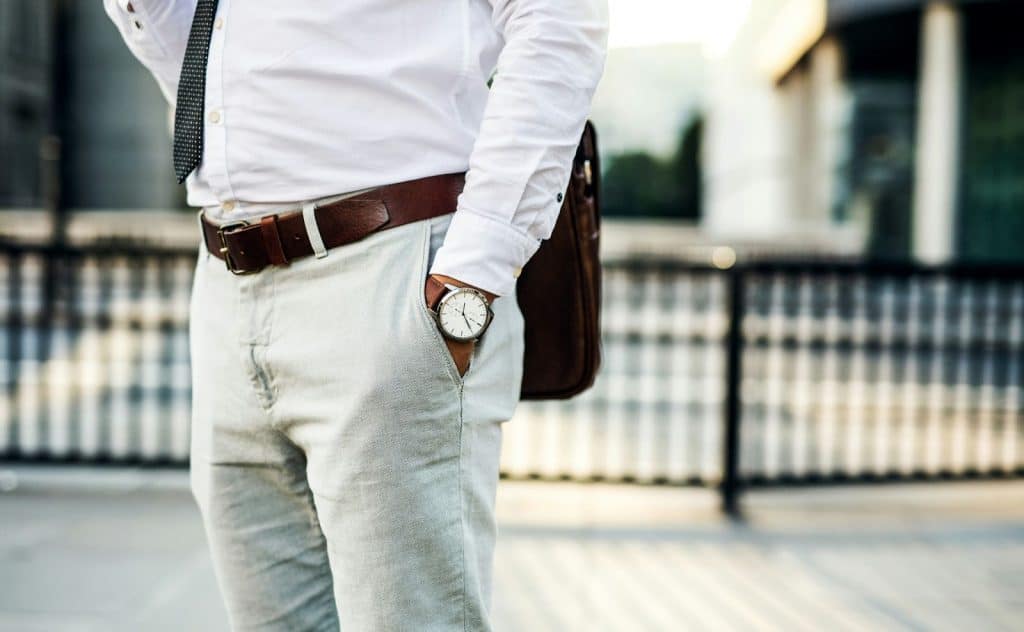 A man wearing a belt