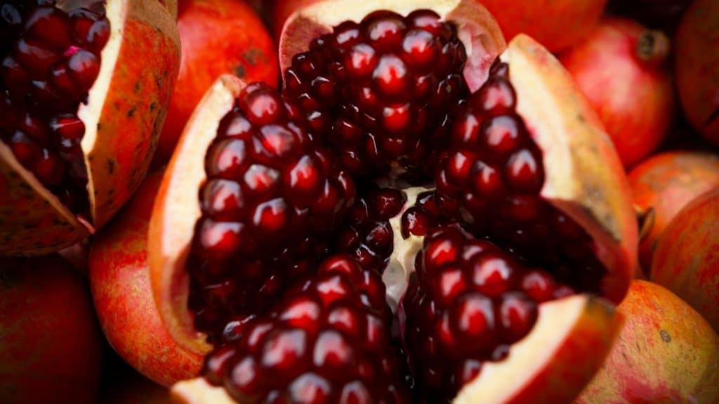 A sliced pomegranate
