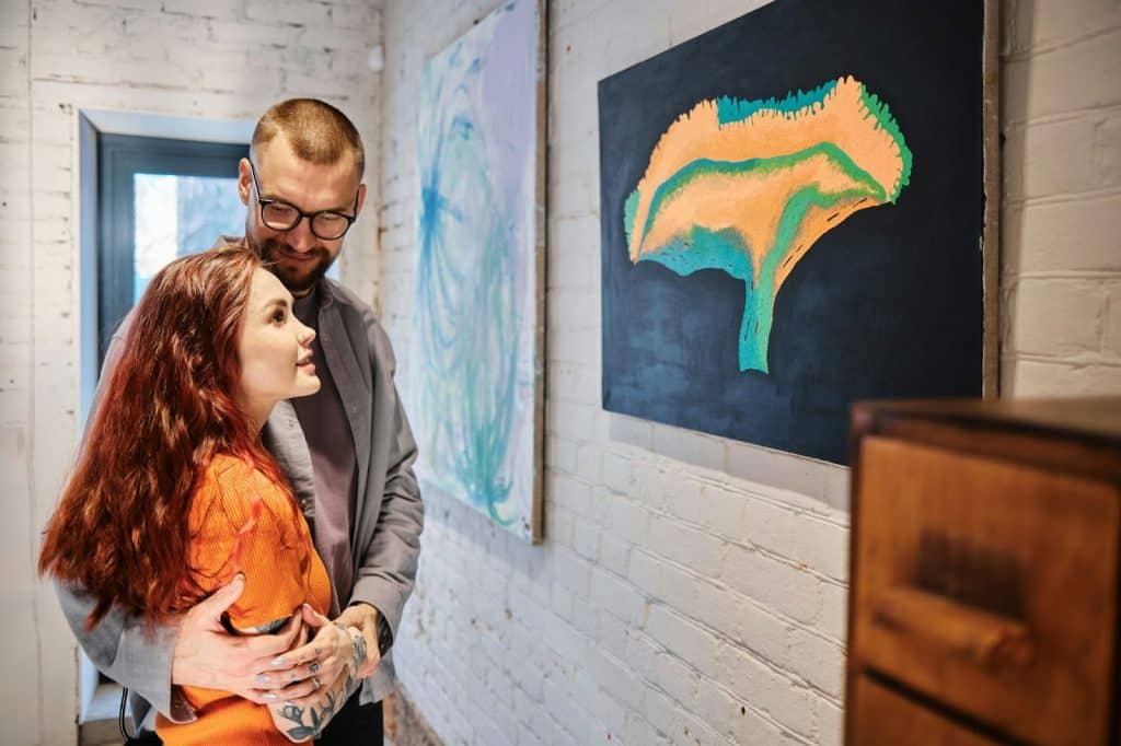 A man and woman at the museum