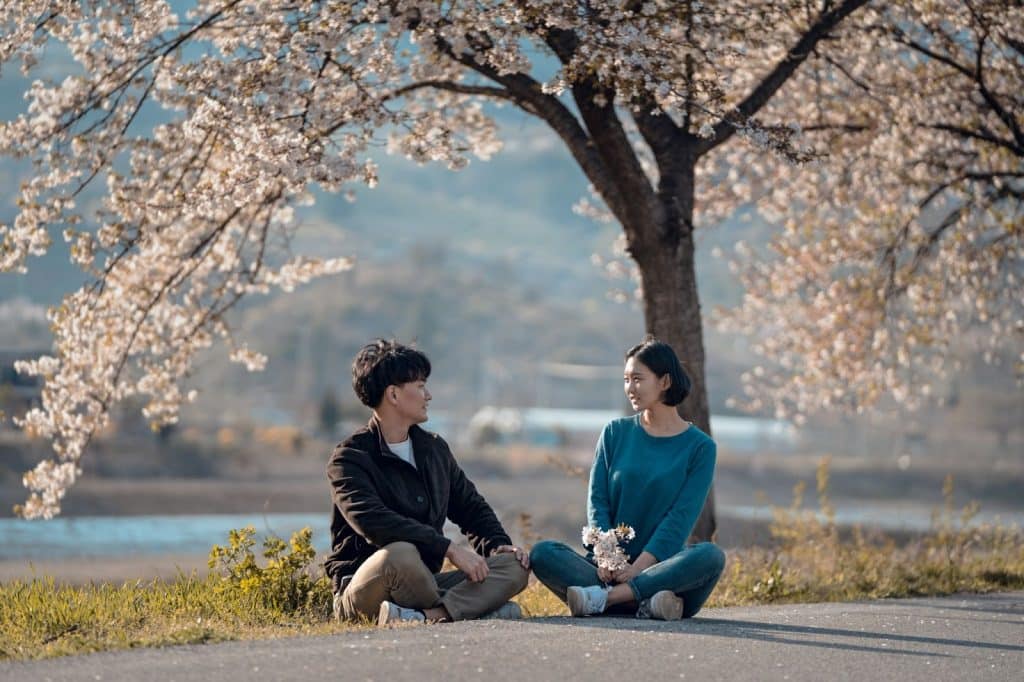 A man and woman at the park