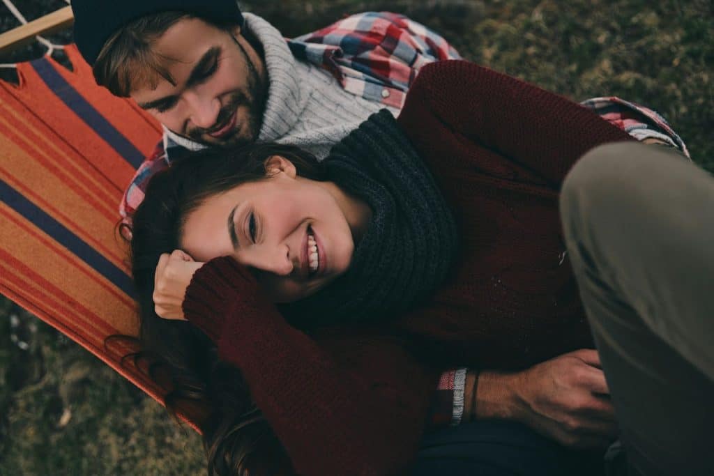 A man and woman chilling