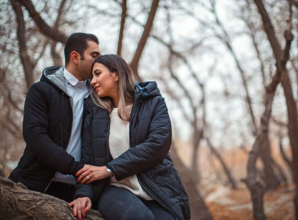 A man and woman close to each other