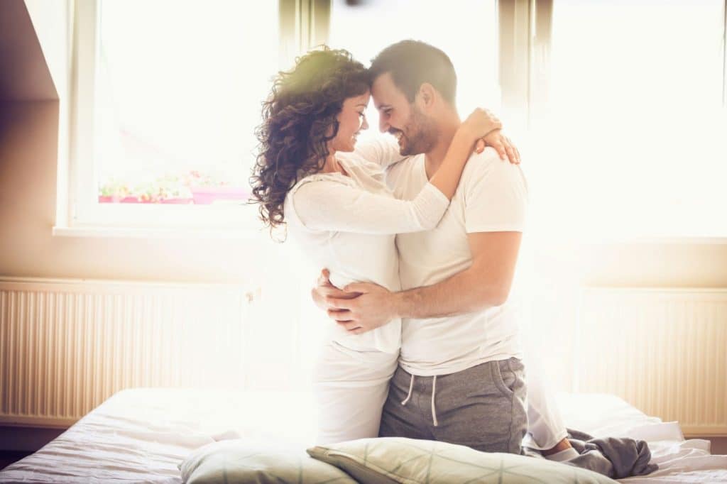 A man and woman having a good time together