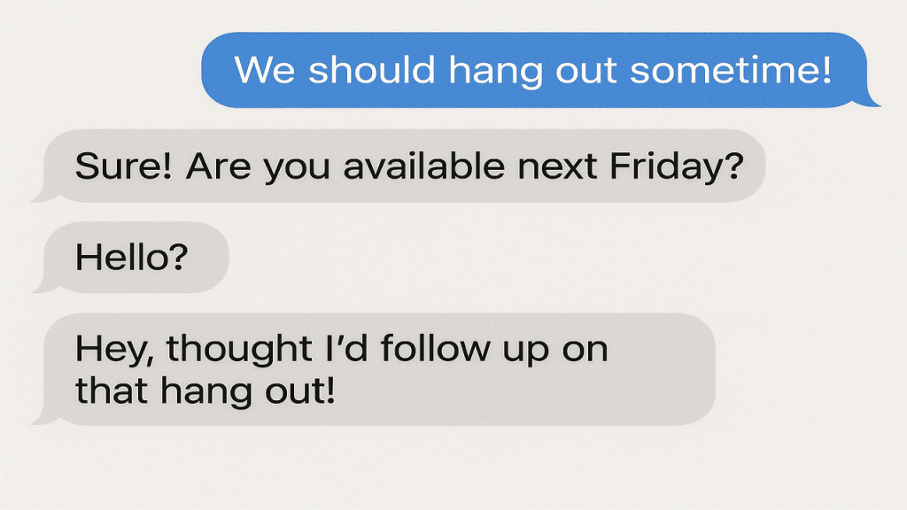 A screenshot of a chat exchange.
