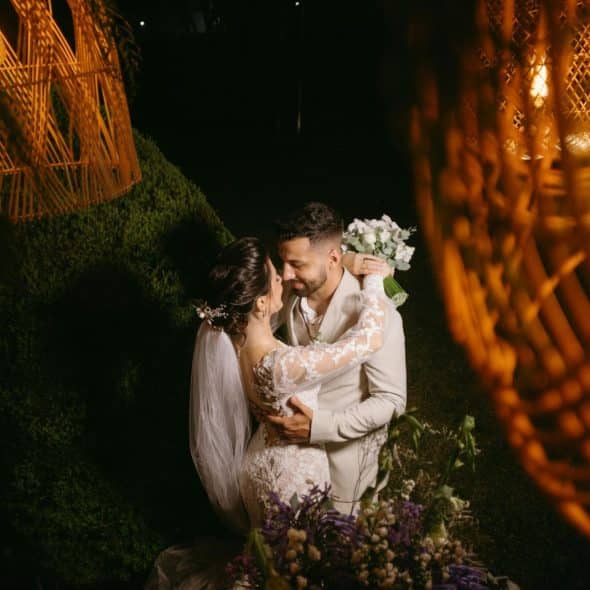 A man and woman just got married.