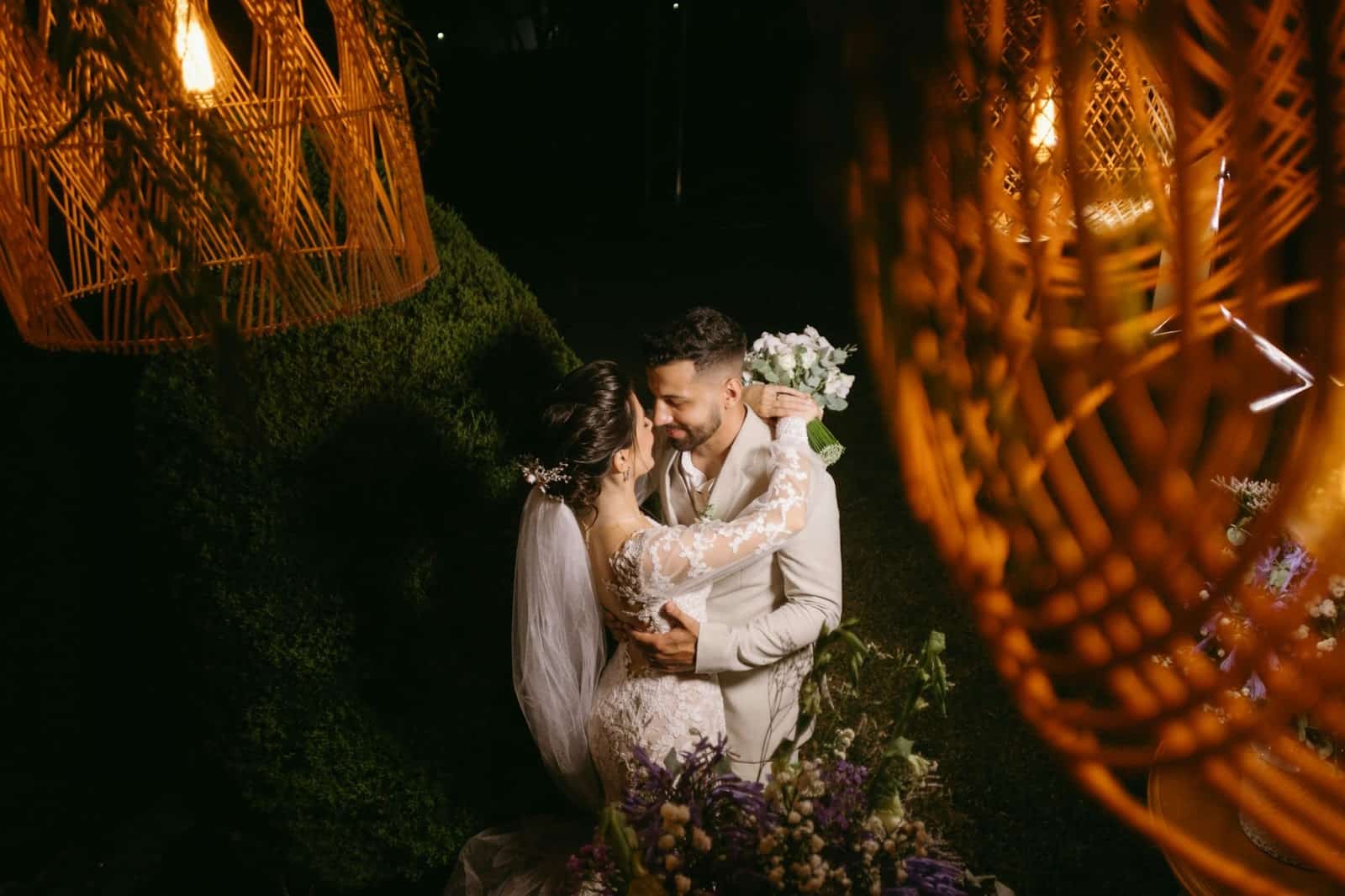 A man and woman just got married.