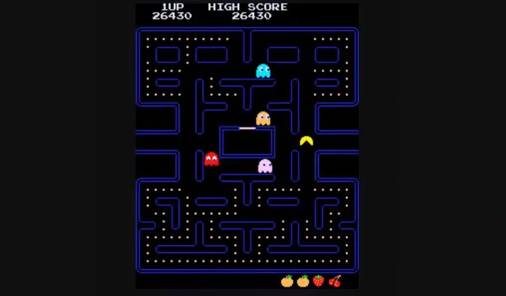 A picture of an actual pac-man game