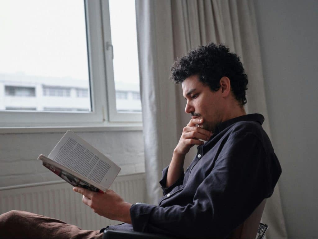 A man reading a book