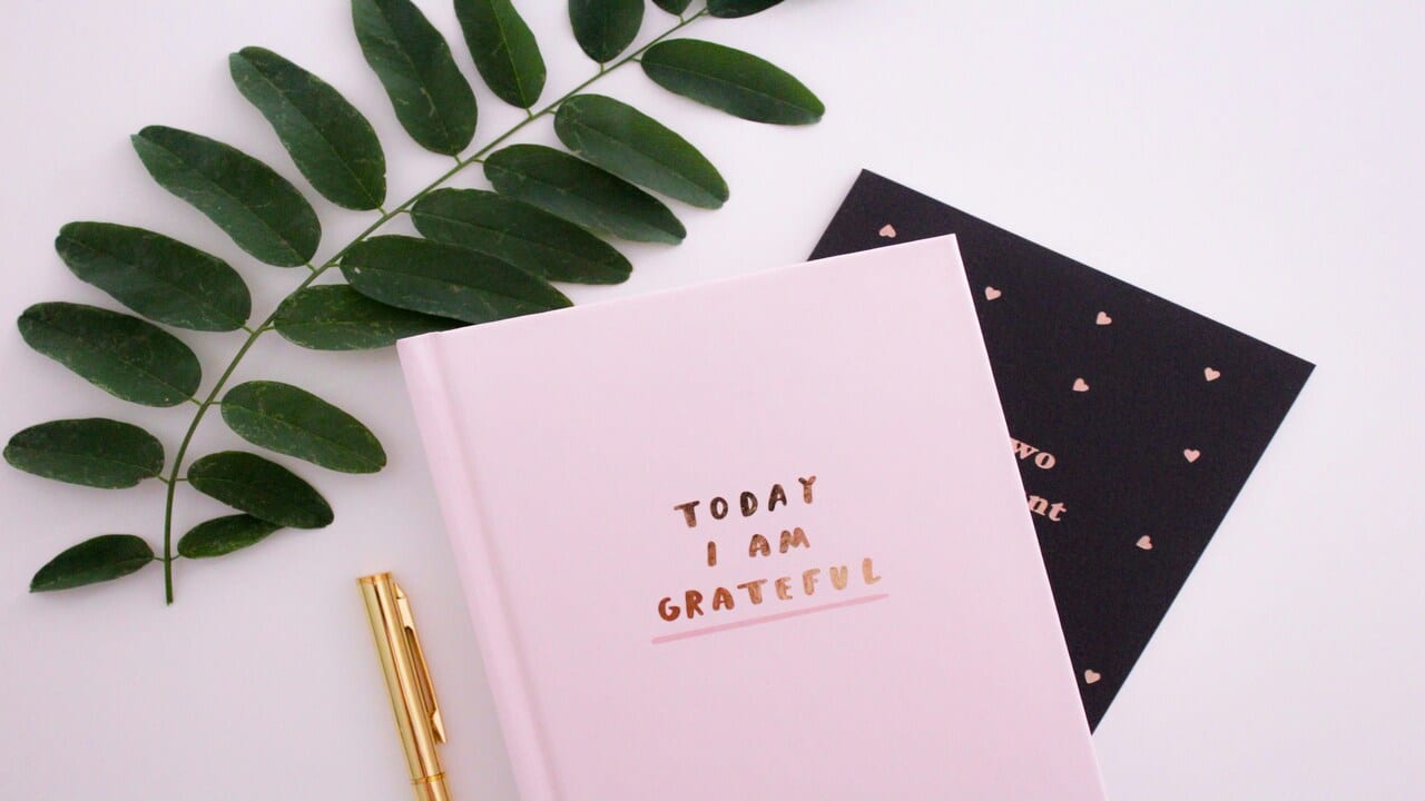 A notebook entitled “today I am grateful”.