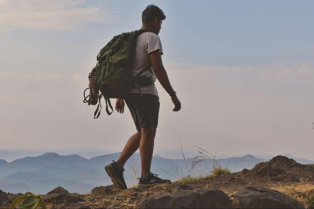 A man on top of the mountain