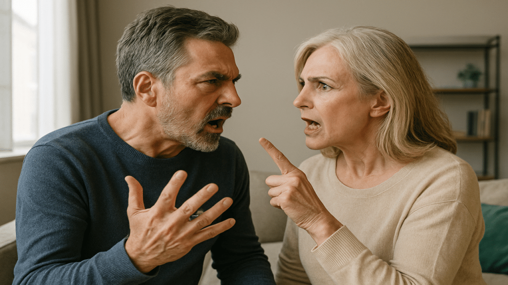 A couple having a disagreement