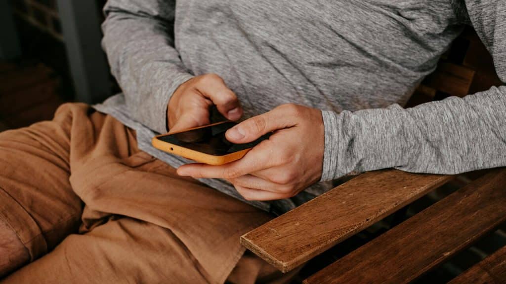 A man texting