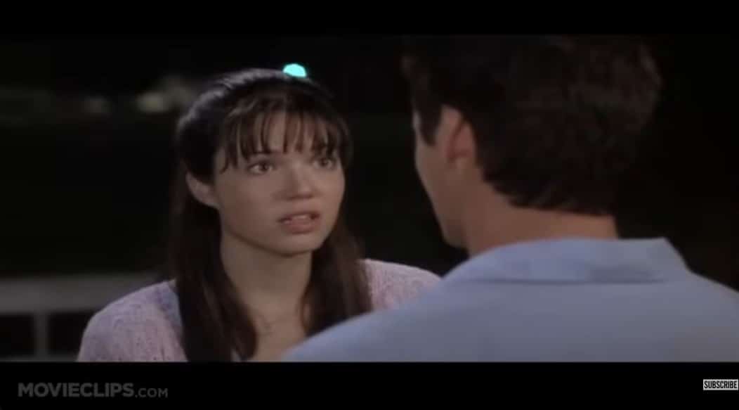 A picture of jamie talking to landon.
