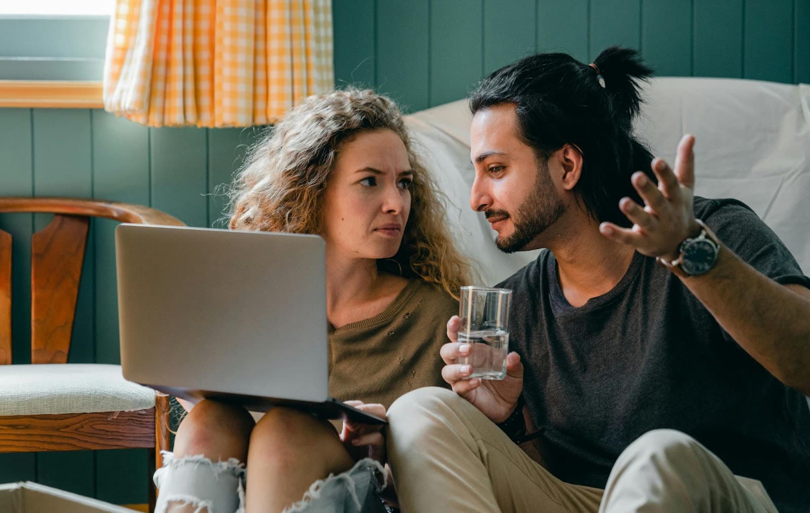 A man asking a woman about the series.