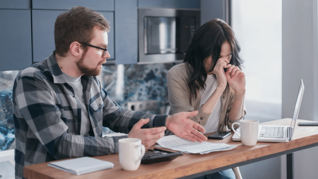 A man yelling at his wife