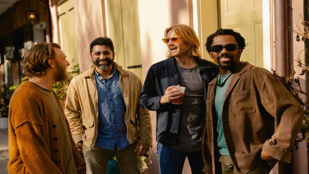 Male friends hanging out together