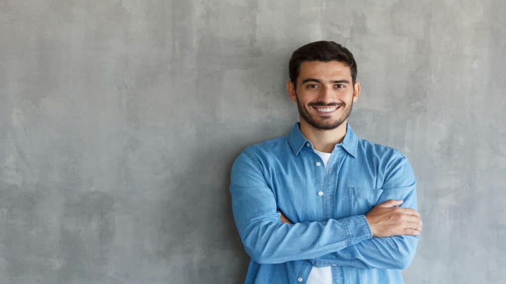 A man smiling at the camera