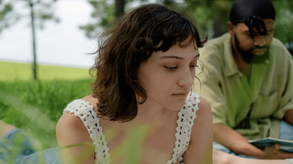 A couple not looking at each other