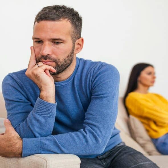 A couple upset at each other